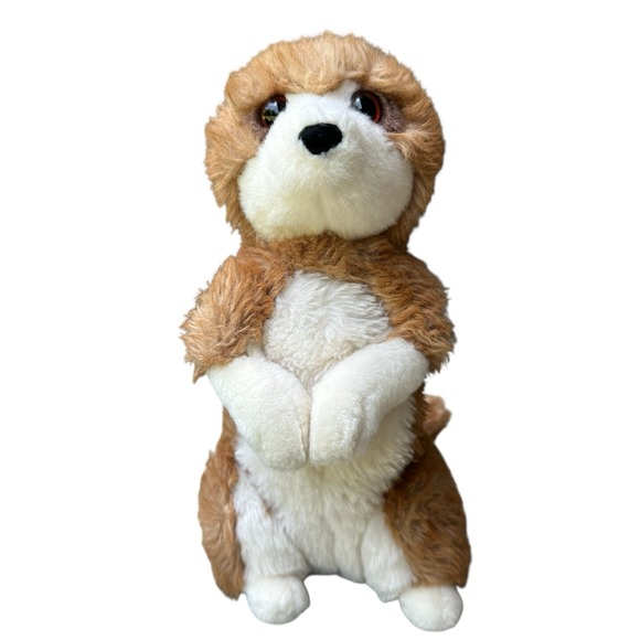 Douglas Enzo the Plush Meerkat Stuffed Animal Cuddle Toys 9.5"‎ Tall Brown White - Picture 1 of 10
